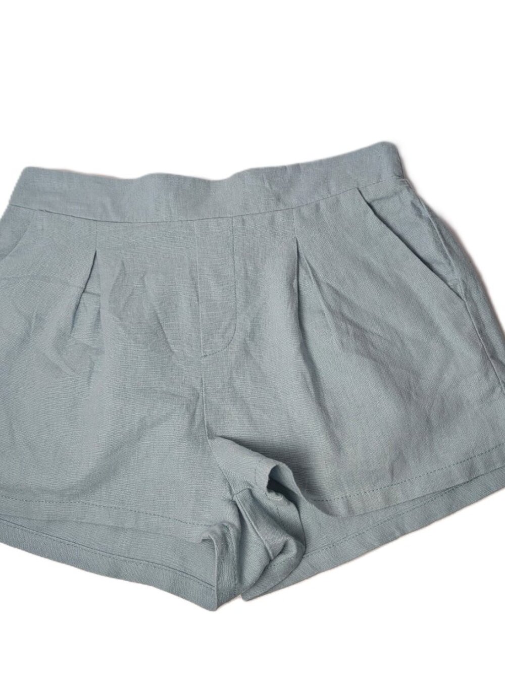 REWASH Light Blue Linen Pleated Pull-On Shorts Size Small NEW!